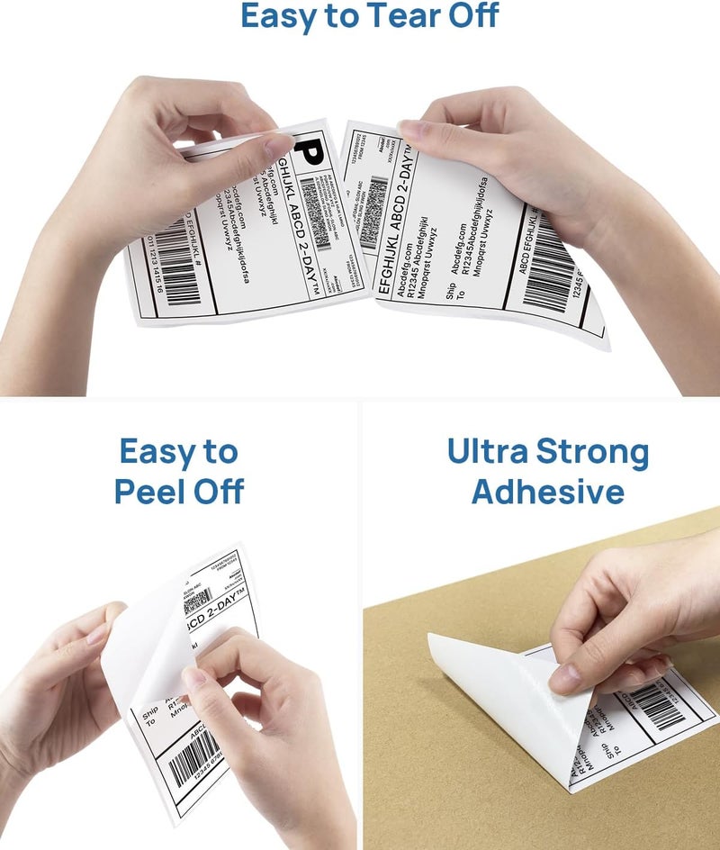 POLONO Genuine 4"x6" Direct Thermal Shipping Label, Perforated Postage Shipping Labels Compatible with PL60, PL70E and PL420 Label Printer, Permanent Adhesive, Commercial Grade, 200 Labels/Roll - Image 3